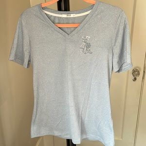 Baby Blue Shimmery Blue V-Neck Tee
